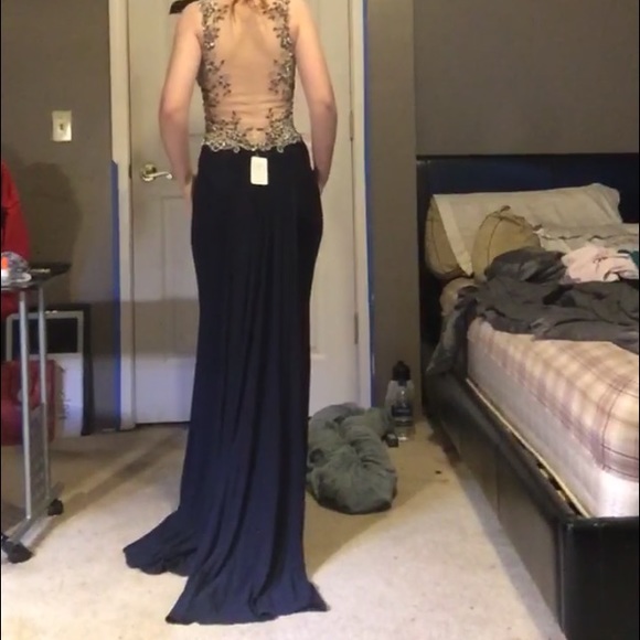 navy prom dress - Picture 4 of 5